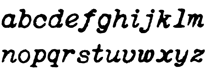 ITALIC TYPEWRITER Font LOWERCASE