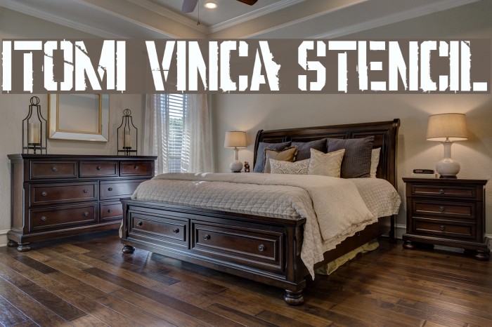 ITOMI VINCA STENCIL Font examples