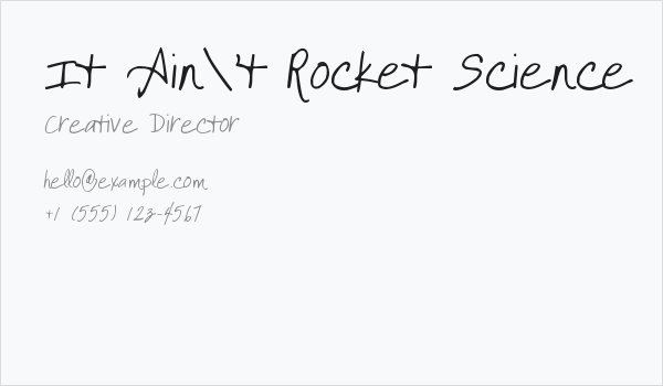 It Ain't Rocket Science Business Card