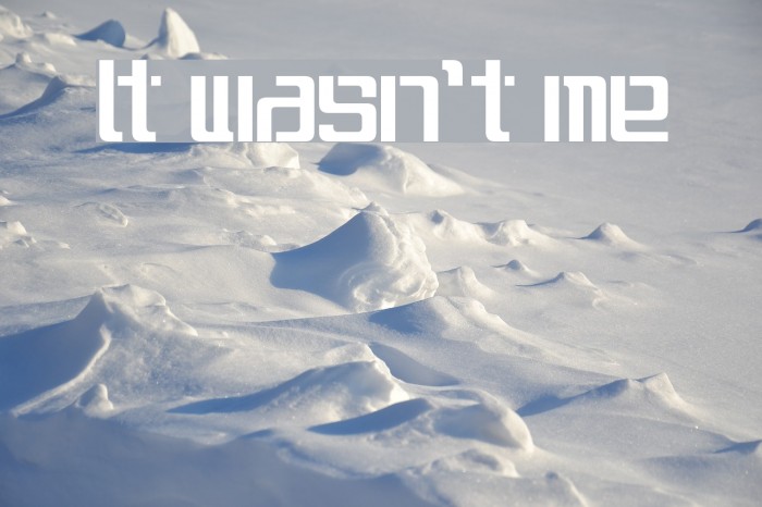 It wasn't me Font examples