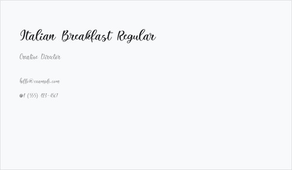 Italian Breakfast Regular Business Card