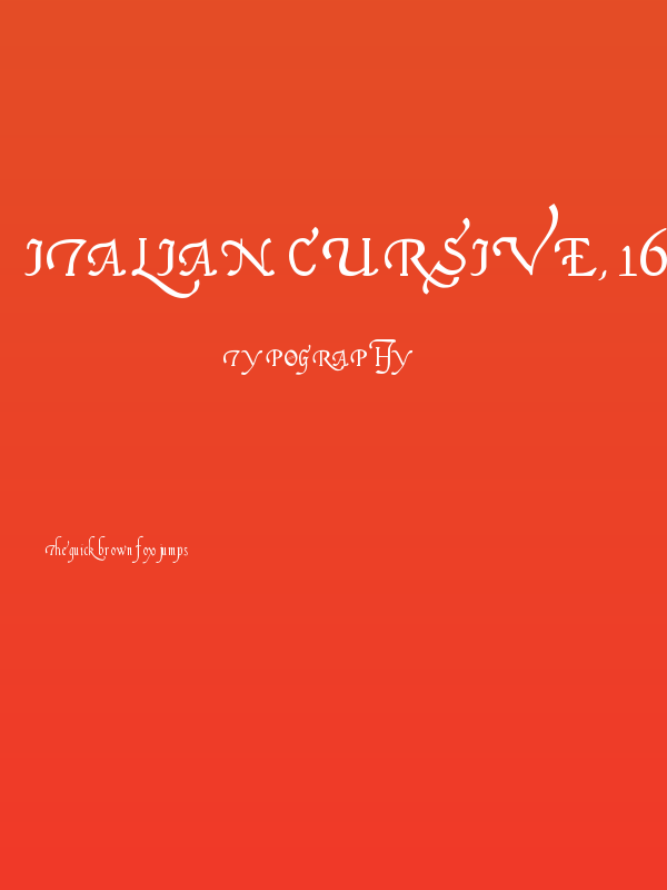 Italian Cursive, 16th Century Poster