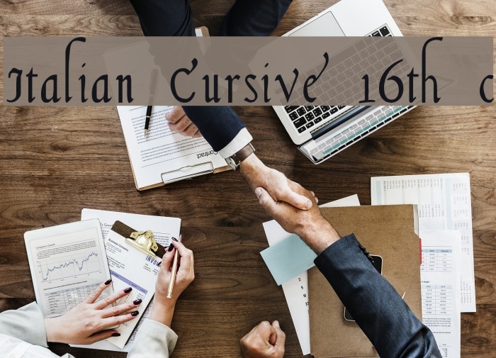 Italian Cursive 16th c Font examples