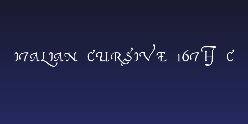 Italian Cursive 16th c Social Header