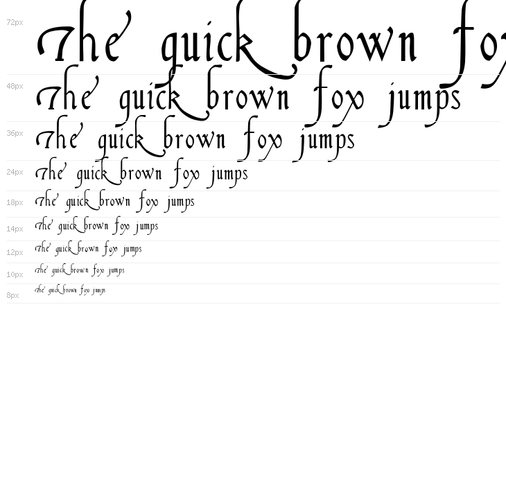 Italian Cursive 16th c Waterfall