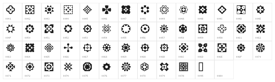 Italian Mosaic Ornaments Character Map