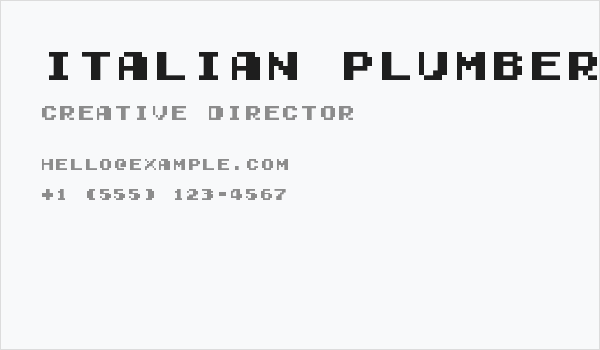 Italian Plumber Business Card