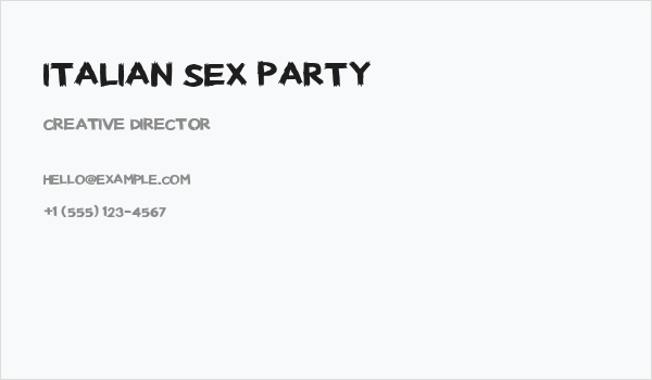 Italian Sex Party Business Card