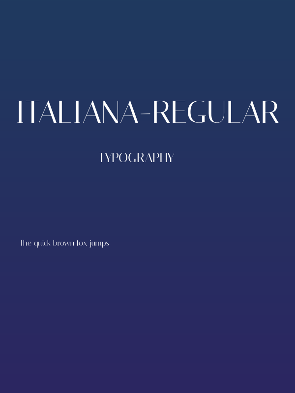 Italiana-Regular Poster