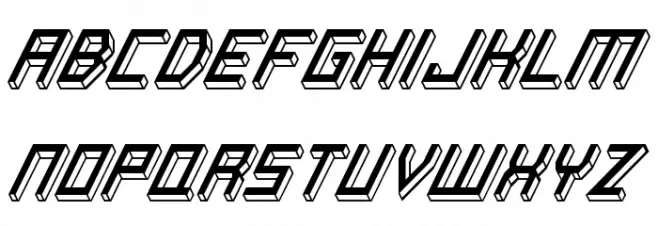Italic Bricks Regular Caratteri MAIUSCOLE