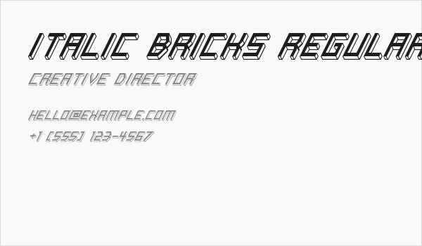 Italic Bricks Regular Business Card