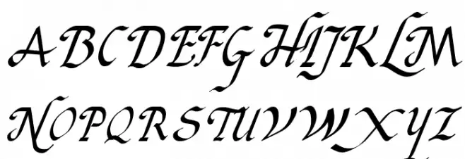 Italic Hand Medium Schriftart Groß