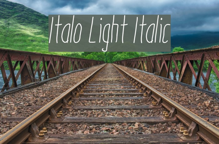 Italo Light Italic Font examples
