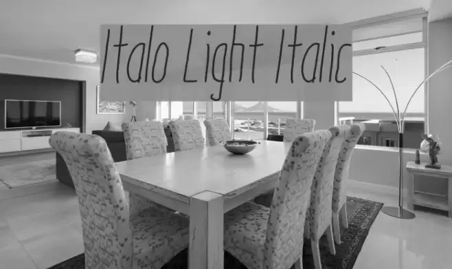 Italo Light Italic Font examples