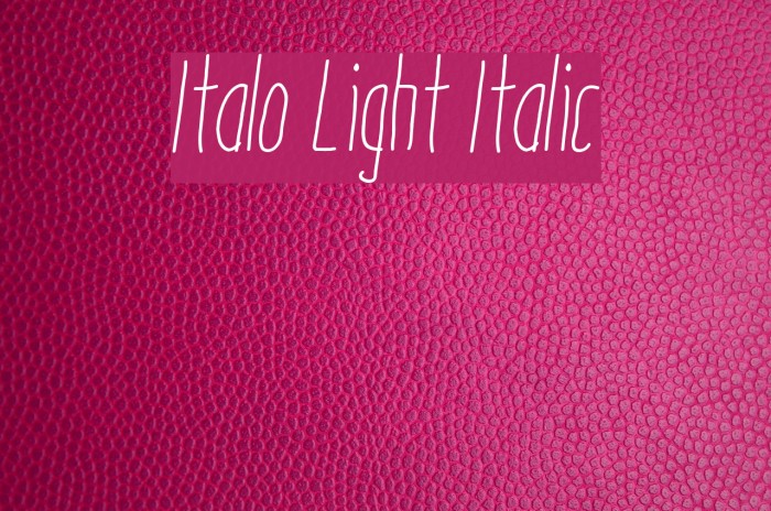Italo Light Italic Font examples