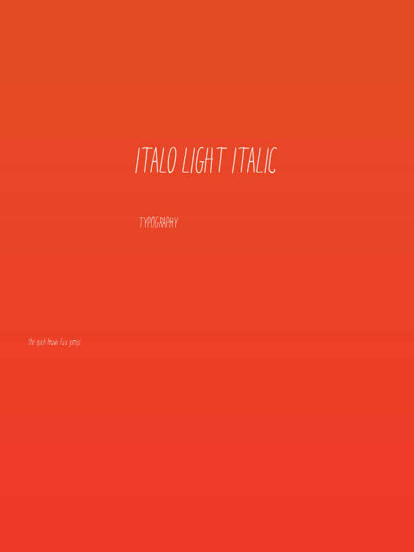 Italo Light Italic Poster