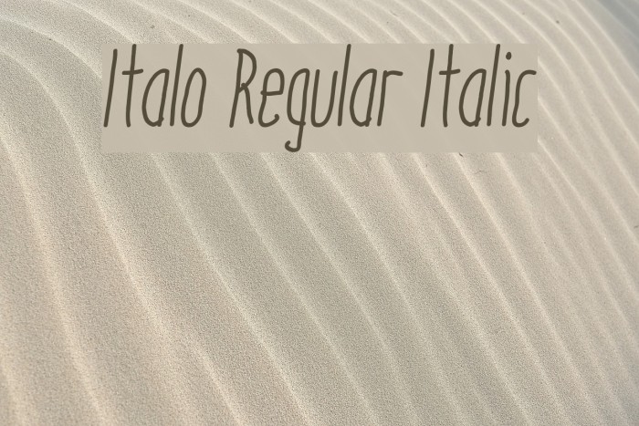 Italo Regular Italic Font examples