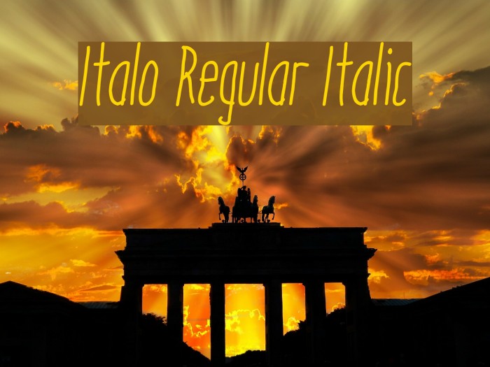 Italo Regular Italic Font examples
