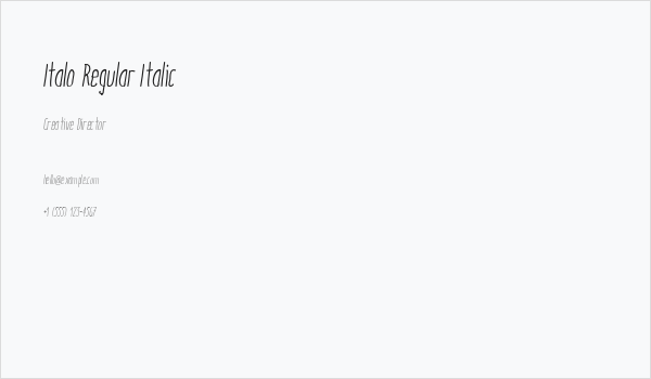 Italo Regular Italic Business Card