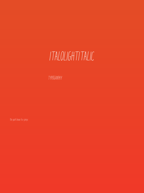 ItaloLightItalic Poster
