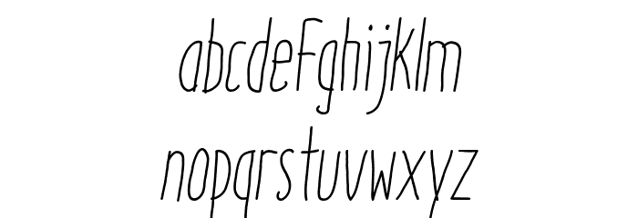ItaloLightItalic Font LOWERCASE