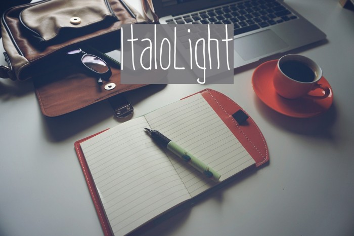ItaloLight Font examples