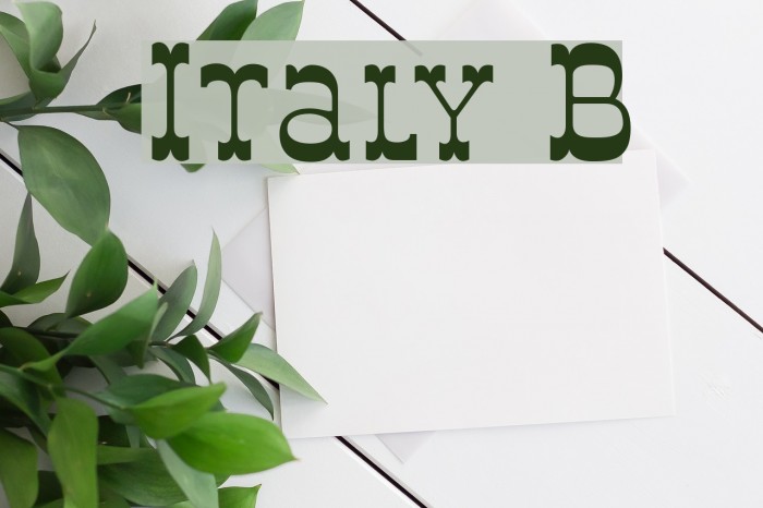 Italy B Font examples