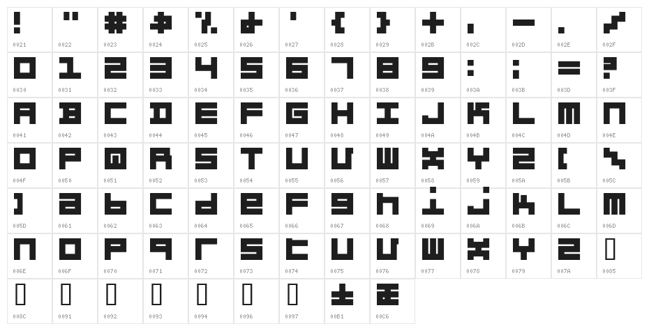Item Black Character Map