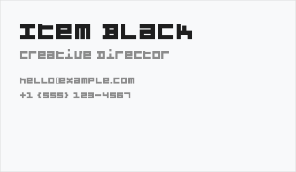 Item Black Business Card