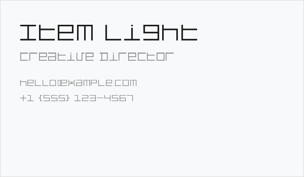 Item Light Business Card