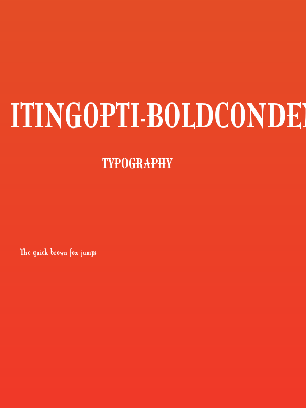 ItingOpti-BoldCondensed Poster