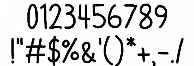 Itty Bitty Notebook Font OTHER CHARS