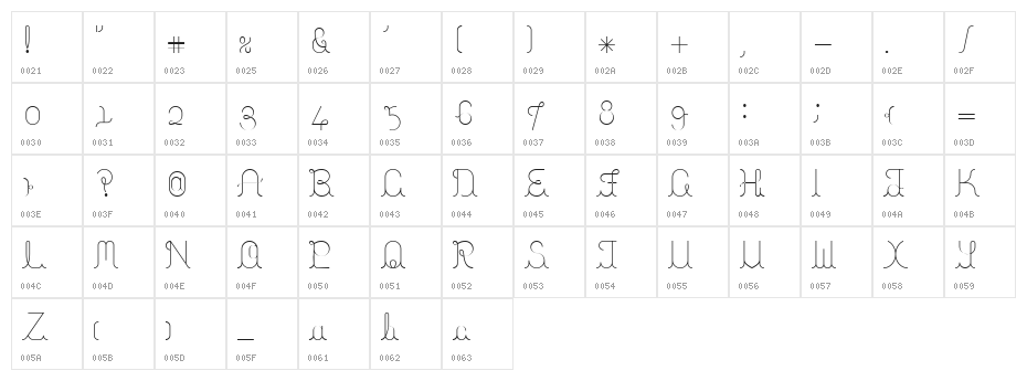 ito Regular E. Character Map