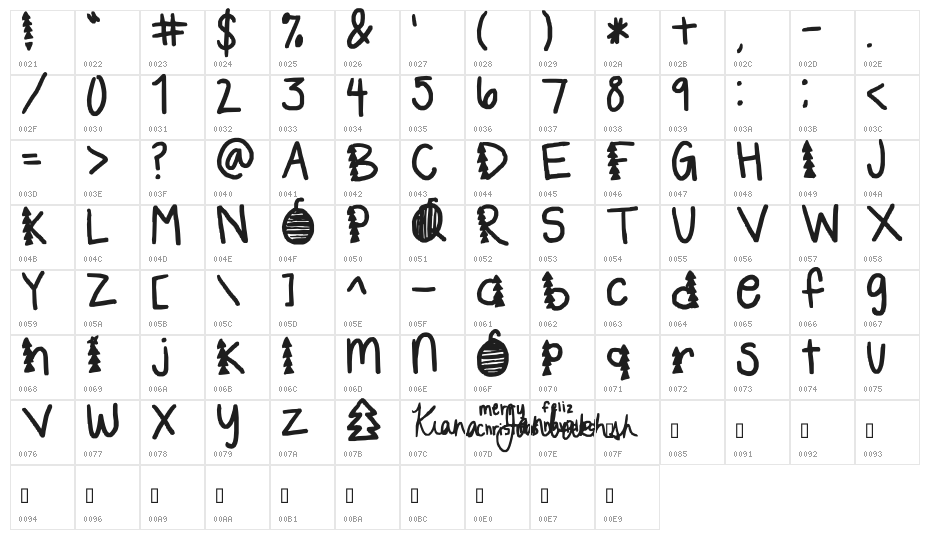 its beginning to look a lot like christmas Character Map