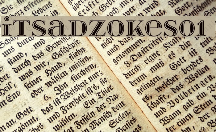 itsadzokeS01 Font examples