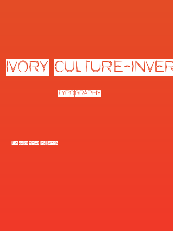 IVORY CULTURE-Inverse Poster