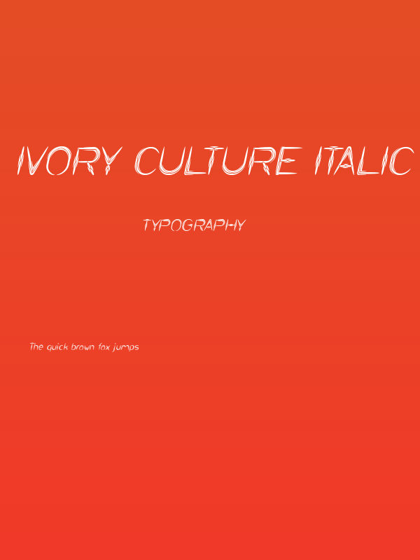 IVORY CULTURE Italic Poster