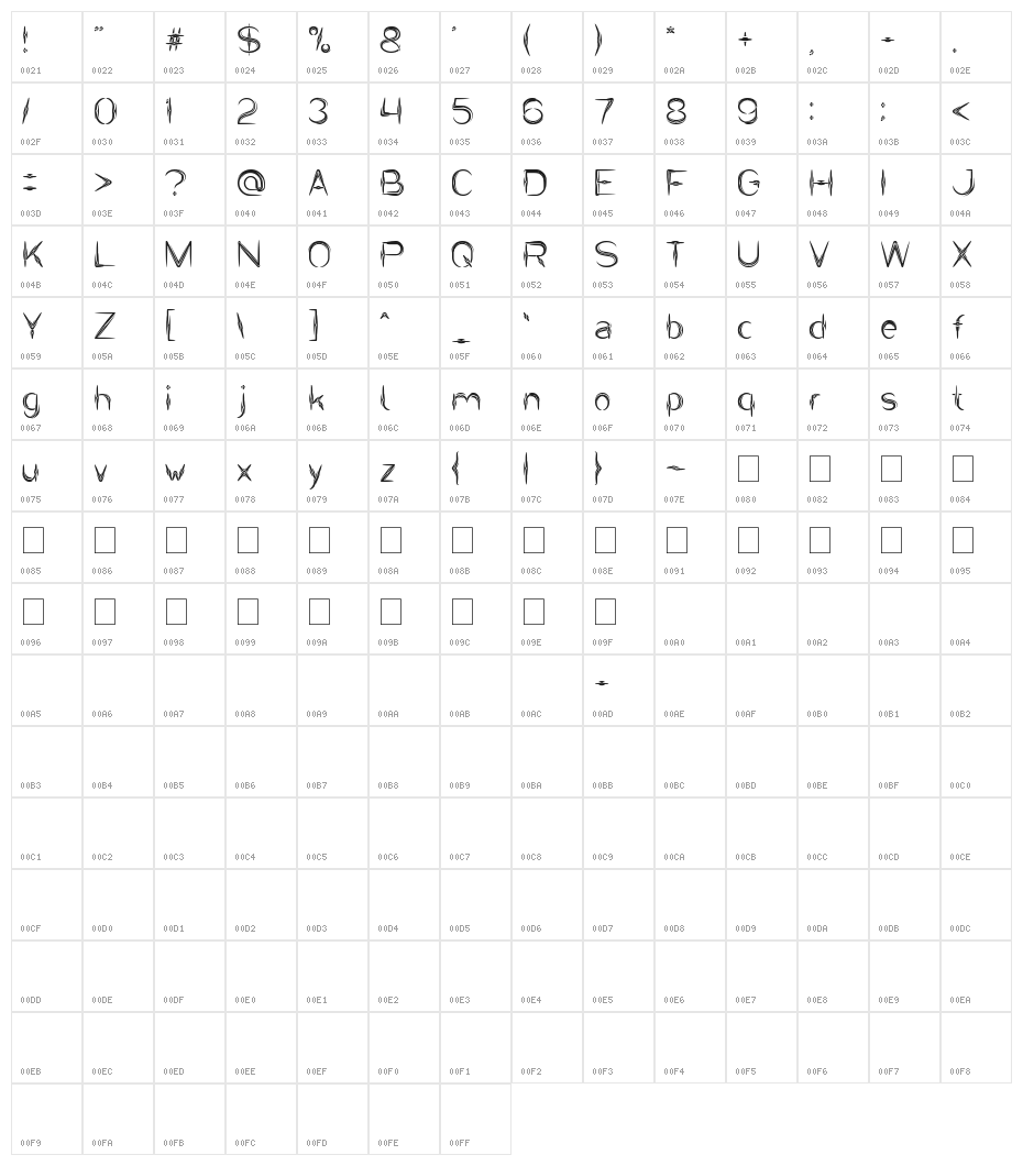 IVORY CULTURE Character Map