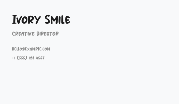 Ivory Smile Business Card