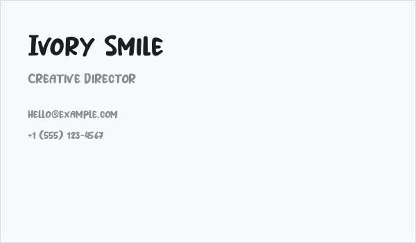 Ivory Smile Business Card