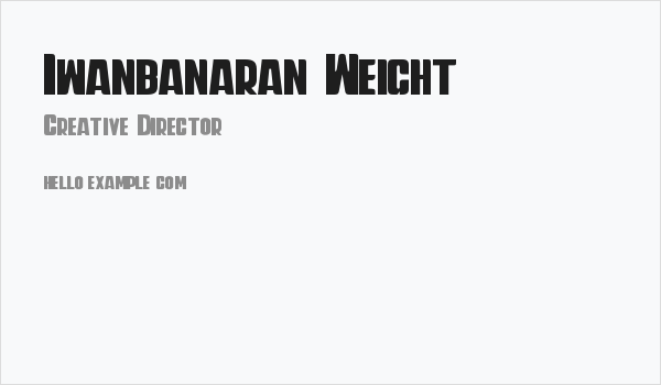 Iwanbanaran Weight Business Card