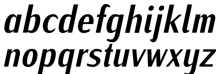 IwonaCond-BoldItalic Font LOWERCASE