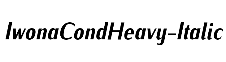 IwonaCondHeavy-Italic Font