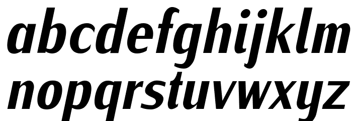 IwonaCondHeavy-Italic Font LOWERCASE