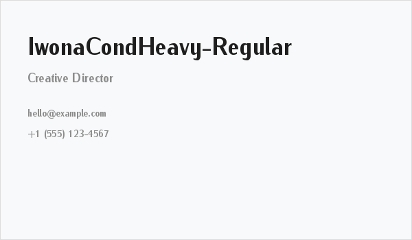 IwonaCondHeavy-Regular Business Card