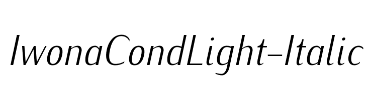 IwonaCondLight-Italic Font