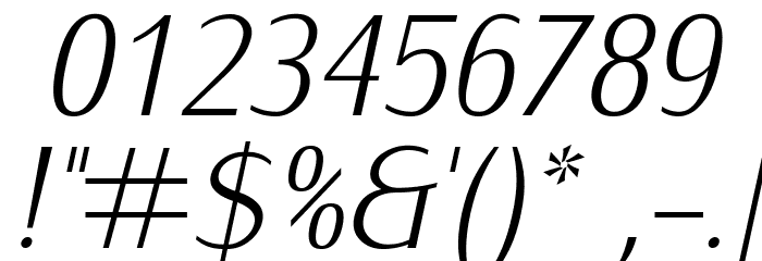 IwonaCondLight-Italic Font OTHER CHARS