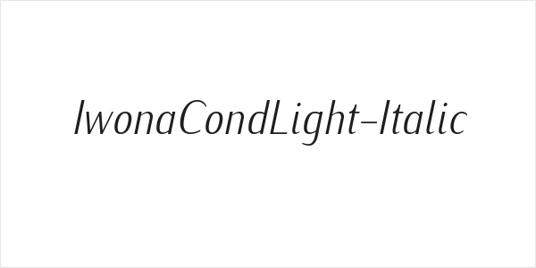 IwonaCondLight-Italic Logo