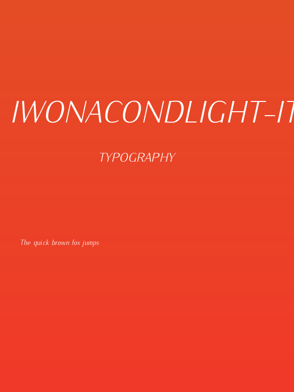 IwonaCondLight-Italic Poster