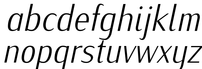 IwonaCondLight-Italic Font LOWERCASE